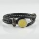 Wrap Leather bracelet with Amber for men 